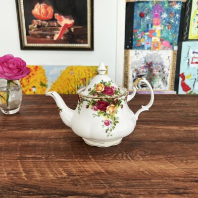 RoyalAlbert乡村玫瑰茶壶