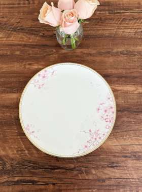 绝版款 Wedgwood 樱花春蕾Spring blossom粉色春天款平盘骨瓷餐盘