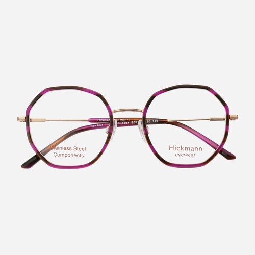 Hickmann女多边形不锈钢全框眼镜