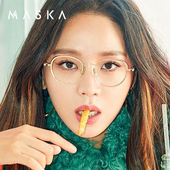 韩国MASKA眼镜框超轻纯钛金丝复古时尚 眼镜架SUNRISE 气质小脸女款