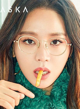 韩国MASKA眼镜框超轻纯钛金丝复古时尚气质小脸女款眼镜架SUNRISE