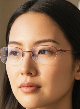 日本Charmant夏蒙眼镜框女款半框超轻纯钛线钛商务小脸眼镜架2072