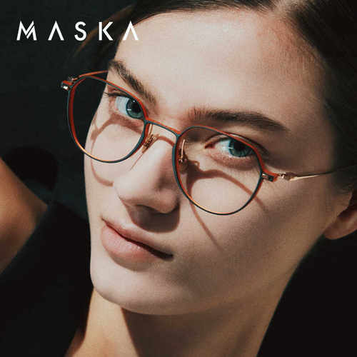 韩国MASKA纯钛复古超轻全框眼镜