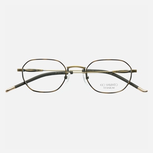 yamato眼镜框男女近视可配小脸纯钛复古超轻金丝眼镜架461 kio