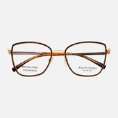 Hickmann海歌漫眼镜框女金丝近视蝶形猫眼全框大脸显瘦眼镜架1426