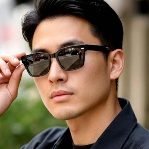 OliverPeoples透明方框偏光墨镜