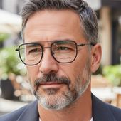 Trussardi杜鲁萨迪眼镜框飞行员大脸加宽男士 超轻纯钛眼镜架1085