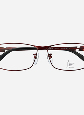 日本Manhattan眼镜框男特大号60mm商务大脸加宽纯钛全框眼镜架528