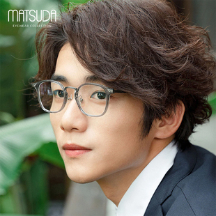 近视超轻纯钛斯文商务手工眼镜架2808H 日本MATSUDA松田眼镜框男款