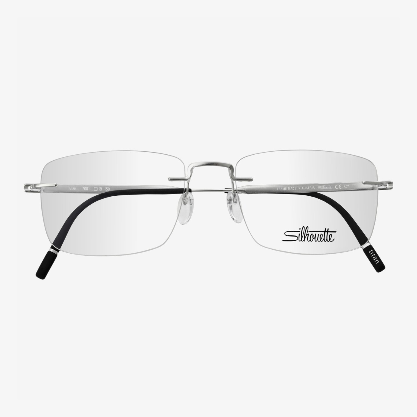 诗乐眼镜框男无框近视超轻纯钛时尚商务复古无螺丝近视眼镜架5586