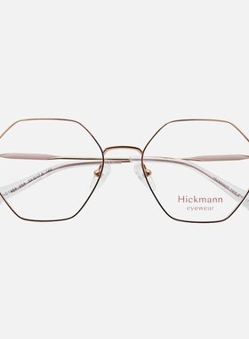 Hickmann海歌漫眼镜框女近视多边形高级感时尚超轻金丝眼镜架1069