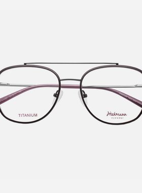 Hickmann海歌漫眼镜框男女近视飞行员纯钛超轻复古大脸眼镜架1024
