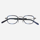 日本Masunaga增永眼镜框男款 纯钛超轻方框商务43mm眼镜架GMS 112P