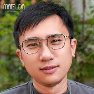 全框金丝纯钛超轻大脸眼镜架M3101 日本MATSUDA松田手工眼镜框男款