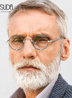 日本MATSUDA松田眼镜框男款纯钛超轻复古小圆框手工眼镜架10103H