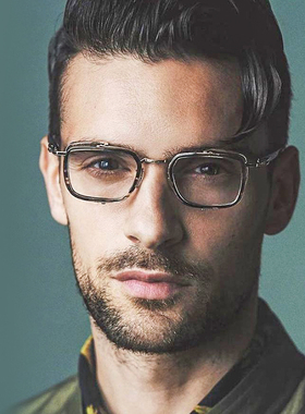 Ptolemy48日本手工眼镜框男近视可配超轻纯钛小脸方框眼镜架E055