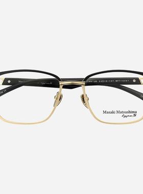 日本MASAKI松岛正树眼镜框男款商务超轻纯钛方框大脸宽眼镜架5097