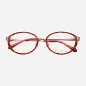 MOSS日本手工眼镜框女近视可配镜片纯钛小脸超轻红色眼镜架12SI