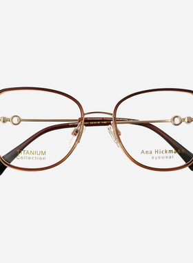 Hickmann海歌漫眼镜框女款超轻纯钛高级感时尚近视复古眼镜架1560