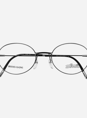 诗乐眼镜框男女款复古时尚圆框超轻纯钛无螺丝小框近视眼镜架5524