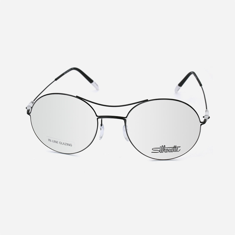 诗乐眼镜架男无螺丝复古全框纯钛超轻圆框飞行员眼镜框女近视5508