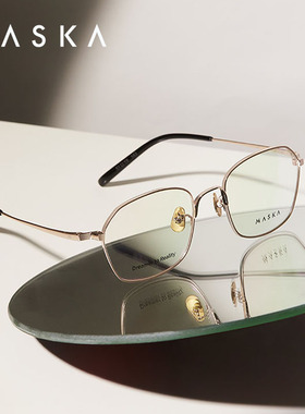 韩国MASKA眼镜框男女款超轻纯钛金丝方框复古小脸眼镜架VERTICAL