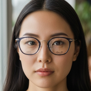 眼镜架11306 日本Charmant夏蒙眼镜框超轻纯钛方框小脸近视男女款