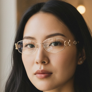 日本Charmant夏蒙眼镜架纯钛超轻全框金丝边近视线钛眼镜框女1406