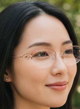 日本Charmant夏蒙眼镜架线钛纯钛半框超轻小脸金边眼镜框女XL2928