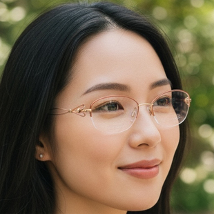 日本Charmant夏蒙眼镜架线钛纯钛半框超轻小脸金边眼镜框女XL2928