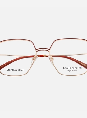 Hickmann海歌漫眼镜框女近视全框超轻金丝复古显瘦大脸眼镜架1448