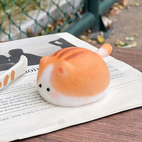 手绘原创慢回弹团子猫咪捏捏乐纯手工绘制DIY食品级硅胶解压玩具
