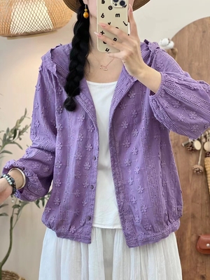 刺绣透气镂空大码上衣外套文艺