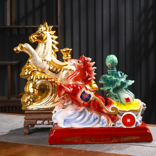 景德鎮陶瓷酒瓶三斤裝 帶禮盒酒具 12生肖馬鍍金密封空酒壇子五斤裝