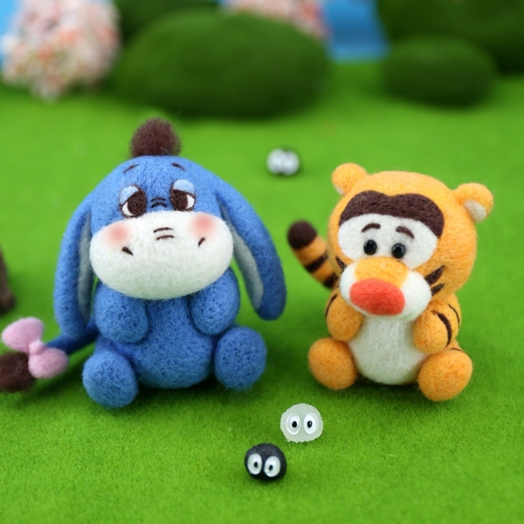 羊毛毡戳戳乐手工DIY小熊维尼的朋友皮杰猪Piglet材料包玩具挂件