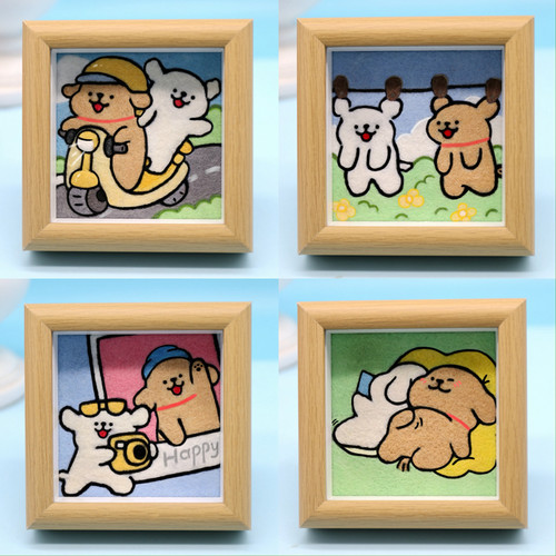 泡芙小姐蓝鱼儿羊毛手工DIY