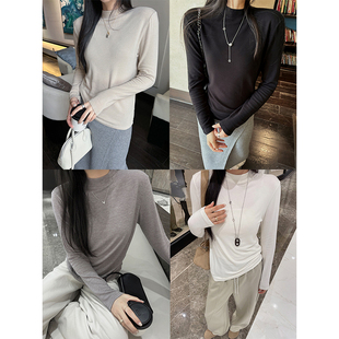 T恤 长袖 阿秋 24h恒温含绵羊毛小高领内搭2025秋莱赛尔质感打底衫