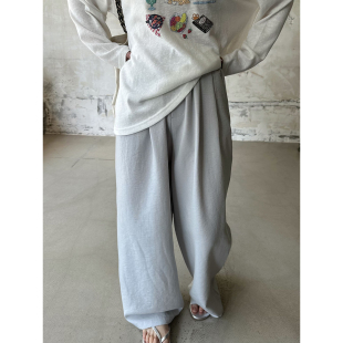 阔腿裤 小阿秋日常好穿松弛感垂垂裤 女夏宽松显瘦慵懒松紧腰休闲裤