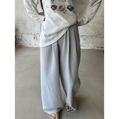 春季高腰阔腿透气女士休闲裤