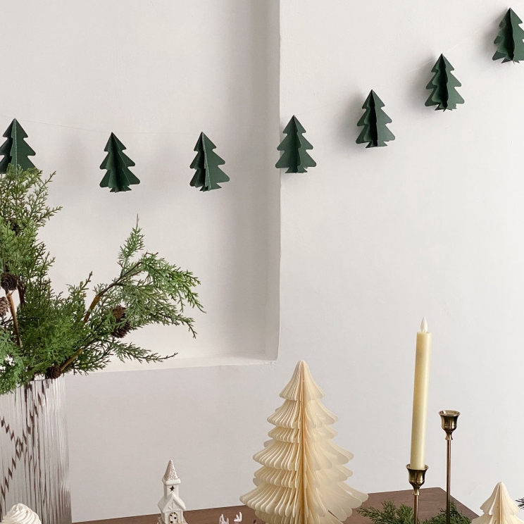 圣诞树吊饰商场布置装饰派对布置冬季居家拍照道具立体松树挂饰