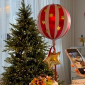 ins新年马戏团主题周岁生日氛围布置4D飘空气球星星新年拍照气球