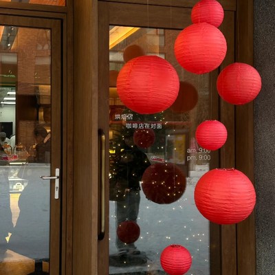 纸质居家店铺装饰红灯笼