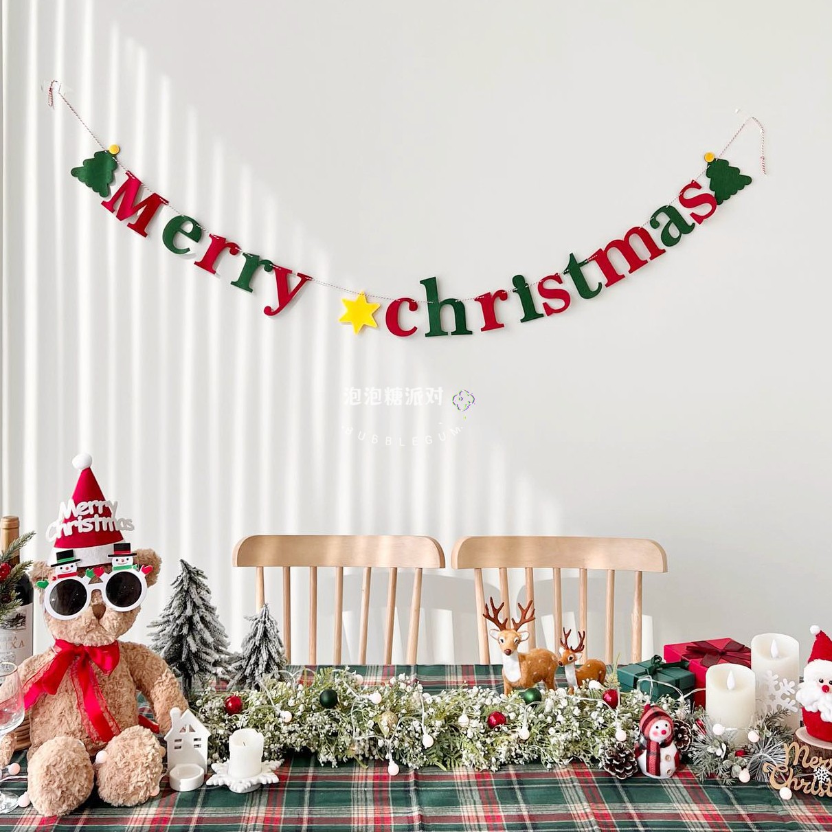 Christmas Banner Decoration圣诞节装饰拉花拉条横幅布置派对