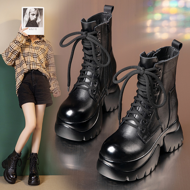 真皮时尚休闲马丁靴骑士显瘦女鞋