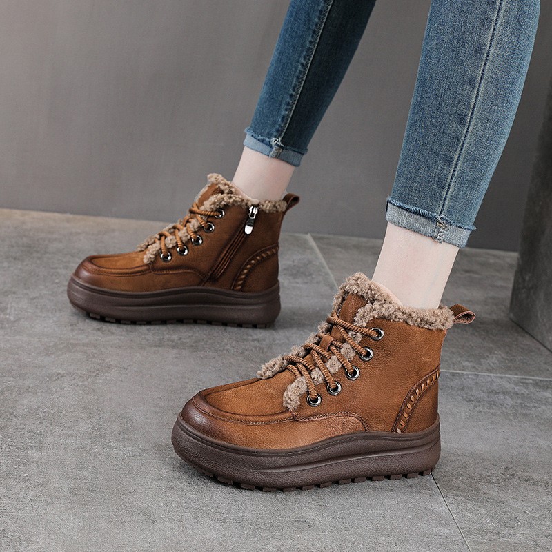 复古真皮增高4.5CM马丁靴