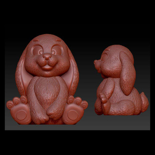 改了兔子 stl雕刻图圆雕图模型文件三维立体精雕图3d打印图