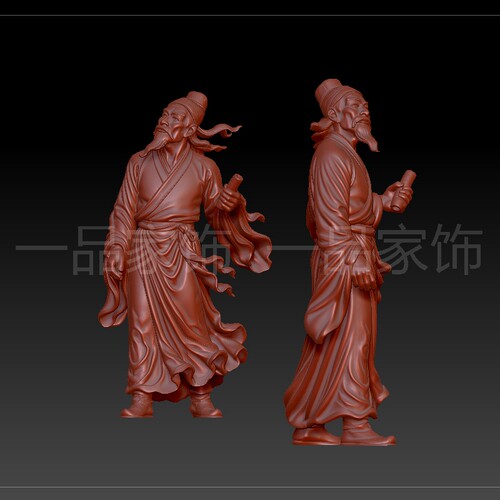 4杜甫是stl格式圆雕图雕刻图模型文件三维立体图3d