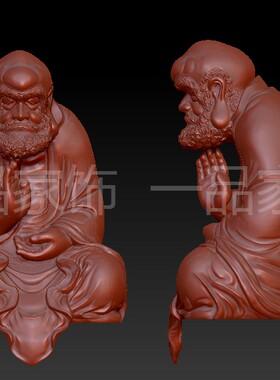 777摆件达摩圆雕图stl模型三维图立体图精雕图3d打印非实物