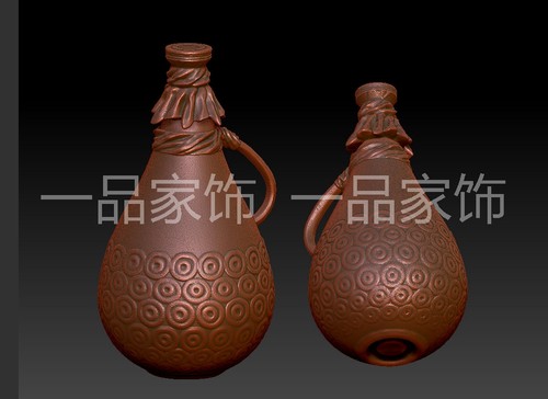 酒瓶在 雕刻图圆雕图stl模型文件三维立体精雕图3d打印图纸