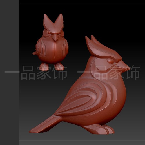 2云鸟的stl格式圆雕图雕刻图模型文件三维立体图3d
